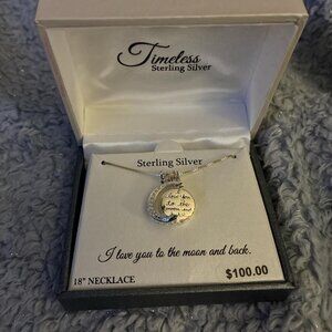 Sterling Silver I LOVE YOU TO THE MOON AND BACK Necklace